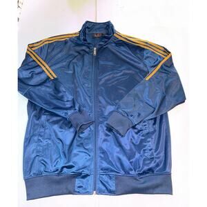 blue Linea Uomo zippered track jacket with gold stripes sz
 3x